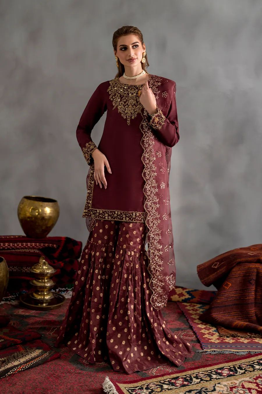 Dhanak embroidered luxury unstitched 3pc suit